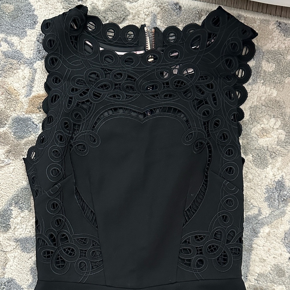 Ted Baker Black Sleeveless Sheath Midi Dress - Picture 3 of 5
